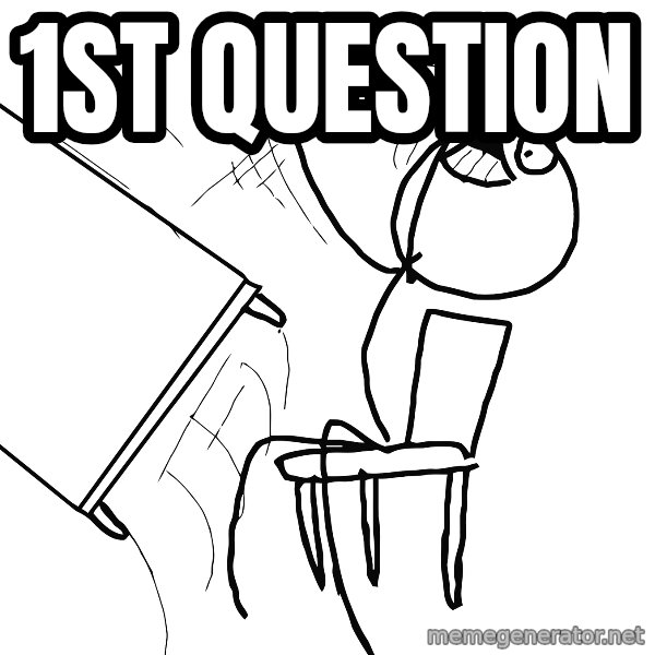 Desk Flip Rage Guy meme: 1st Question