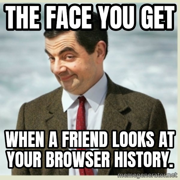 MR bean meme: the face you get / when a friend looks at your browser history.