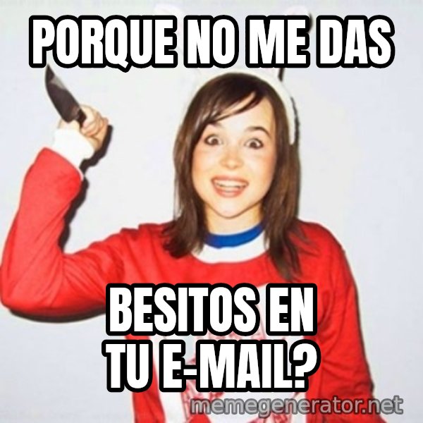 Ellen Page Knife meme: Porque no me das / Besitos en tu e-mail?