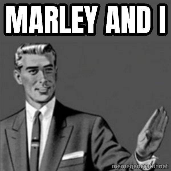 Correction Guy meme: Marley and I