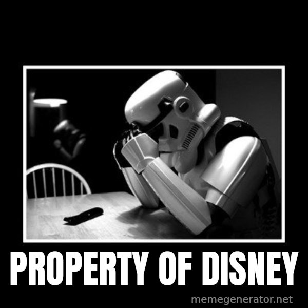 Sad Trooper meme: PROPERTY of disney