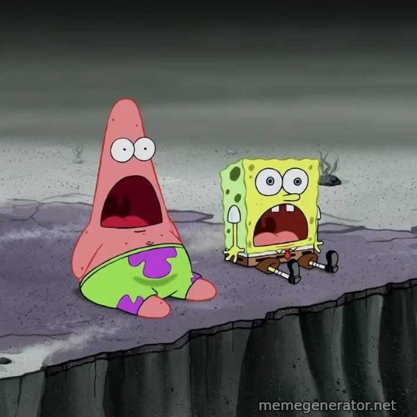 Surprised Patrick and SpongeBob meme template