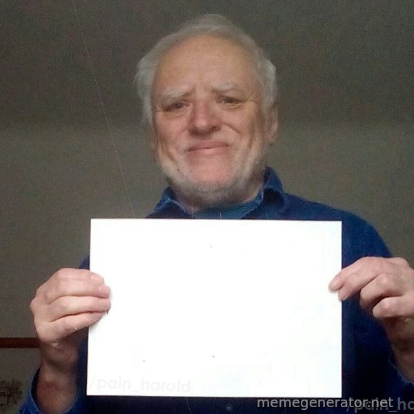 Harold Holding a Sign meme template